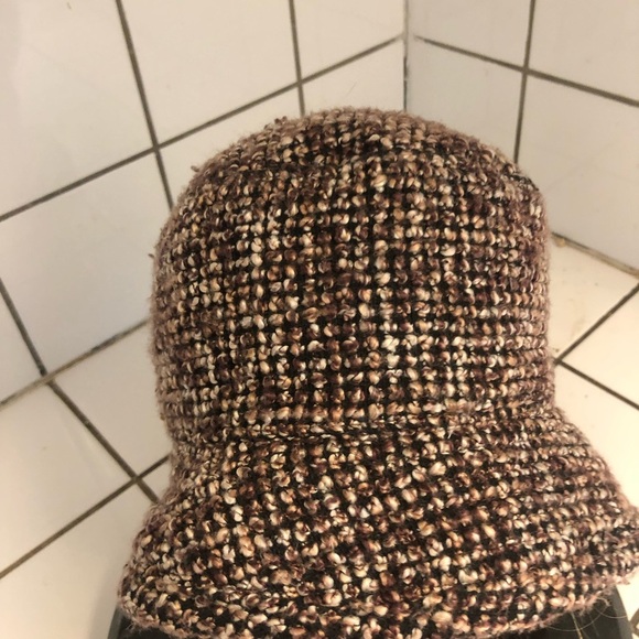 Stylish Tweed Bucket Hat - Brown- 100% polyester- made in China -24” preowned. - Picture 2 of 7